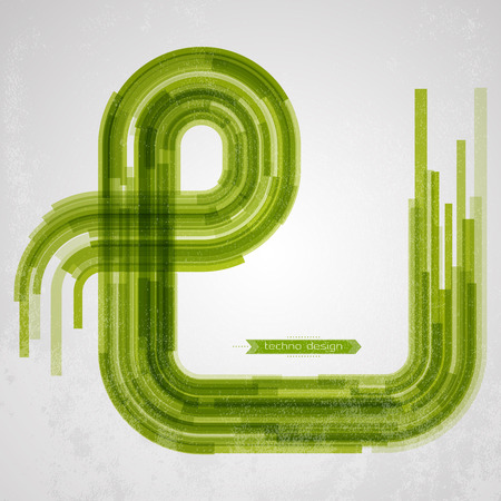 Techno Vector Curves Tapes Abstract Backgroundのイラスト素材