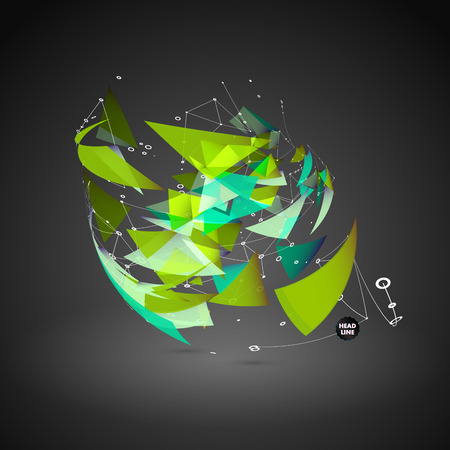 Abstract Vector Polygonal Background. Geometric Polygonal Shape. Vector Science Background Connecting Dots and Lines Structureのイラスト素材