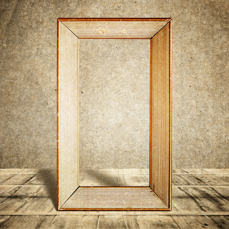 Light room or space with wooden floor. Vintage interior. Retro backgroundの写真素材