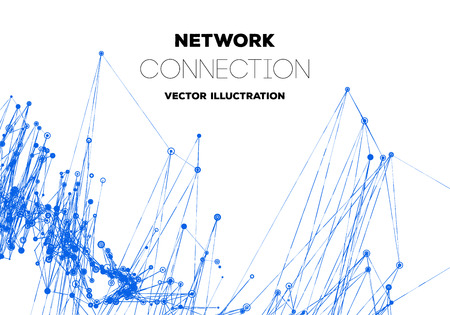 Communication social mesh. Network polygonal background. Vector illustration.のイラスト素材