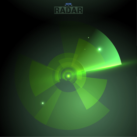 Abstract futuristic HUD radar display. Sci-fi design elements. Vector navigation interface background.のイラスト素材