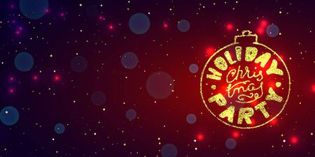 Happy new year. Gold text in a retro frame on dark backgroundのイラスト素材