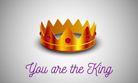 Gold crown adorned with precious stones. Design element for holidays VIP events, and casinos.のイラスト素材