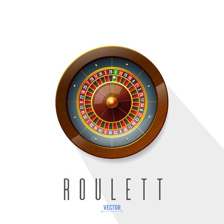 Vector illustration gambling roulette wheel isolated on white background. Realistic concept design for casinoのイラスト素材