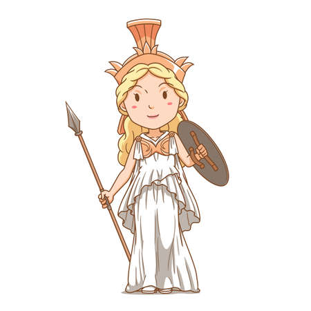 Cartoon character of Athena goddess.のイラスト素材