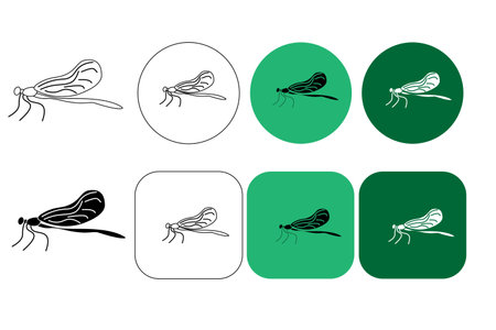 Dragonfly logo set design. Vector illustrationのイラスト素材
