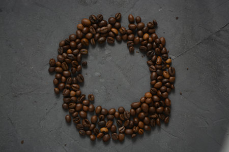 coffee beans on a grey surface