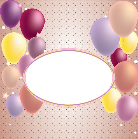 Happy Birthday and Party Balloon Invitation Card - with place for textのイラスト素材