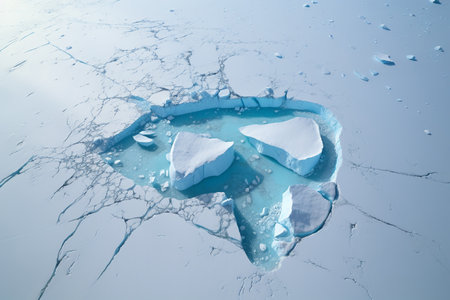 Floating Iceberg. Melting Glacier. Ecology concept.の素材