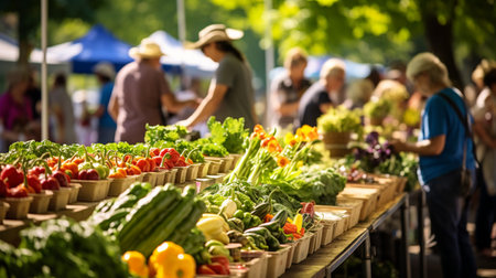 Fresh and organic vegetables at farmers marketの素材