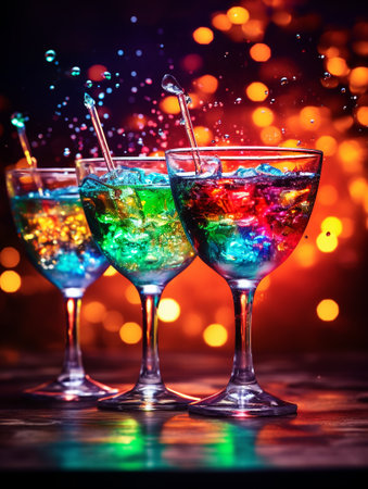 Lemon garnish splashing in pink craft cocktail coupe glassの素材