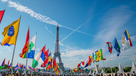 The Eiffel Tower in Paris, Franceの写真素材