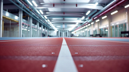 Running track in modern stadium, shallow depth of field. Blur backgroundの写真素材