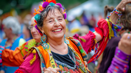 Joyful moments of active aging capture. Senior women on a dance lessonの素材