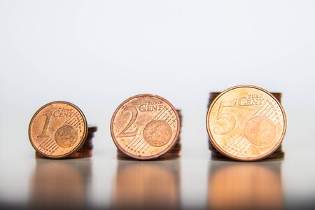 Euro cents coinsの写真素材