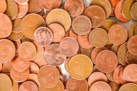 Euro cents coinsの写真素材