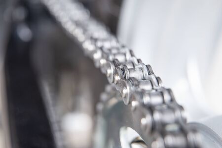Motorbike transmission chainの写真素材