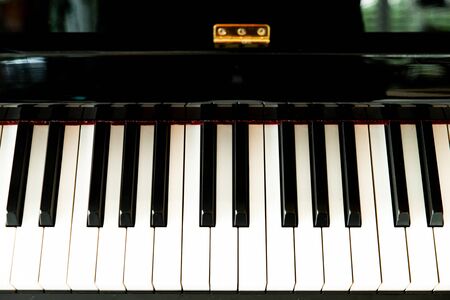 Black and white keys of a pianoの写真素材