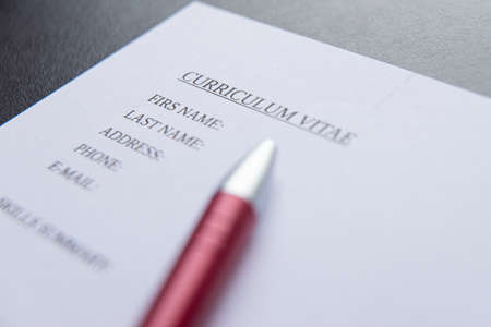 drawing up a curriculum vitaeの写真素材