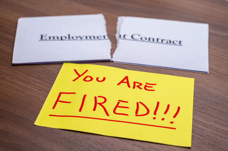 Return employment contract, and next to it a note with text you are fired.