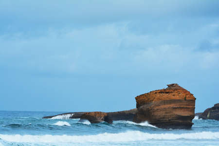 Atlantic Ocean Rocks in Biarritzの写真素材
