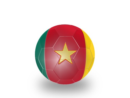  Soccer ball with shade isolated on grass backgroundの写真素材