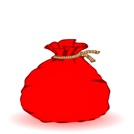 Vector illustration a New Year's bag with gifts on a white backgroundのイラスト素材