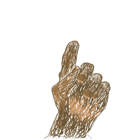 Hand of the person from brown branches of a rodのイラスト素材