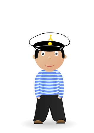 Vector illustration the cheerful seaman in a uniform.のイラスト素材