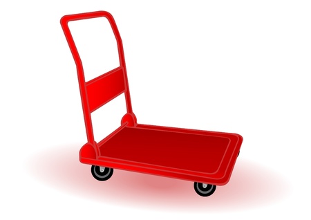 Vector illustration a red wheelbarrow for transportation of cargoesのイラスト素材