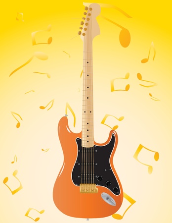 Vector abstract background with patterns notes and a guitarのイラスト素材