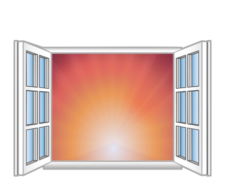 Vector illustration a window and risingのイラスト素材