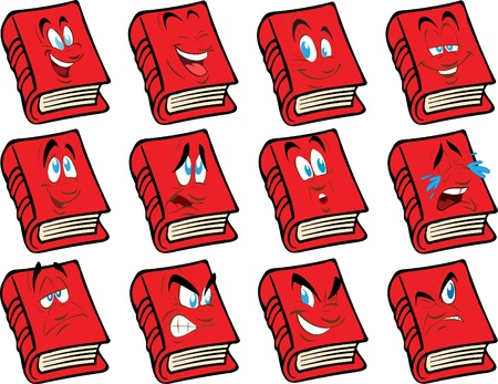 Vector red book with the faceのイラスト素材
