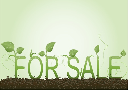 Vector illustration of a letter stylized under green young sproutsのイラスト素材