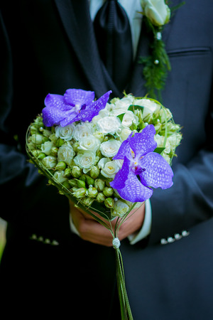 Flowers wedding bride rings groomの写真素材