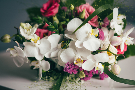 Flowers wedding bride rings bouquetの写真素材