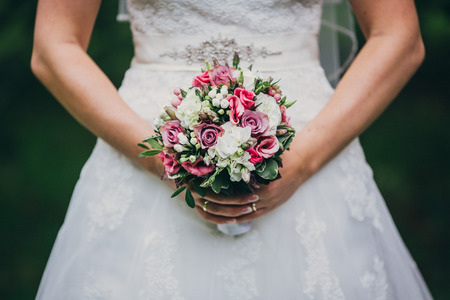 Flowers wedding bride rings groomの写真素材