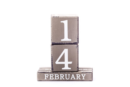 wooden calendar valentines day date