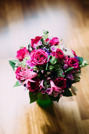 beautiful wedding bride bouquet, flowersの写真素材