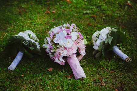 beautiful wedding bride bouquet, flowersの写真素材