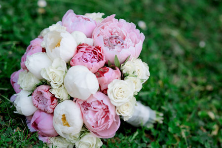 beautiful wedding bride bouquet, flowersの写真素材