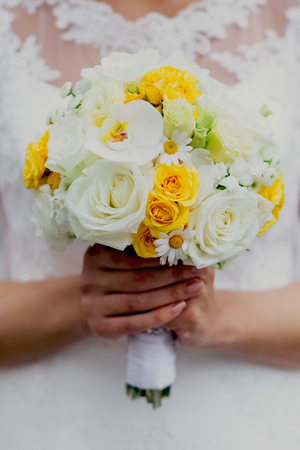 beautiful wedding bride bouquet, flowersの写真素材