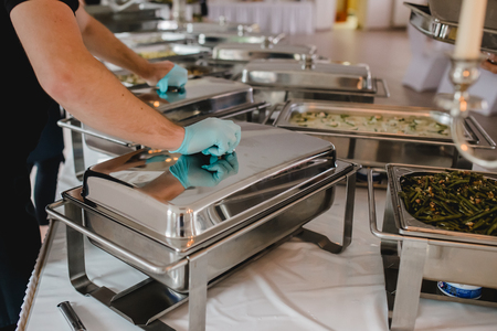 catering food for wedding buffetの写真素材