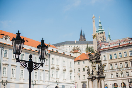prague town czech republic bridgeの写真素材