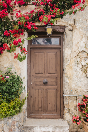 old door wood stone textureの写真素材