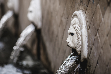old lion fountain crete greeceの写真素材