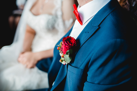 wedding flowers bride bouquet ringsの写真素材
