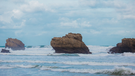 biarritz france landscape beach oceanの写真素材
