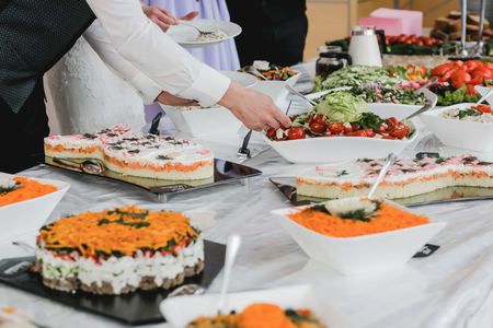 catering wedding buffet for eventsの写真素材