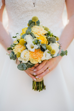 wedding flowers bride bouquet ringsの写真素材